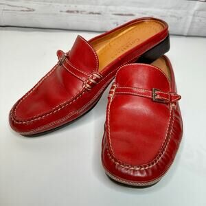 Cole Haan Red Leather Slip-On Loafers